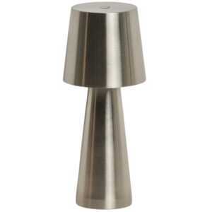 Kave Home Stříbrná kovová zahradní stolní LED lampa Arenys S