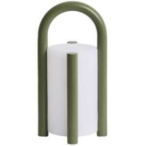 Kave Home Zelená přenosná zahradní LED lampa Leros 28 cm