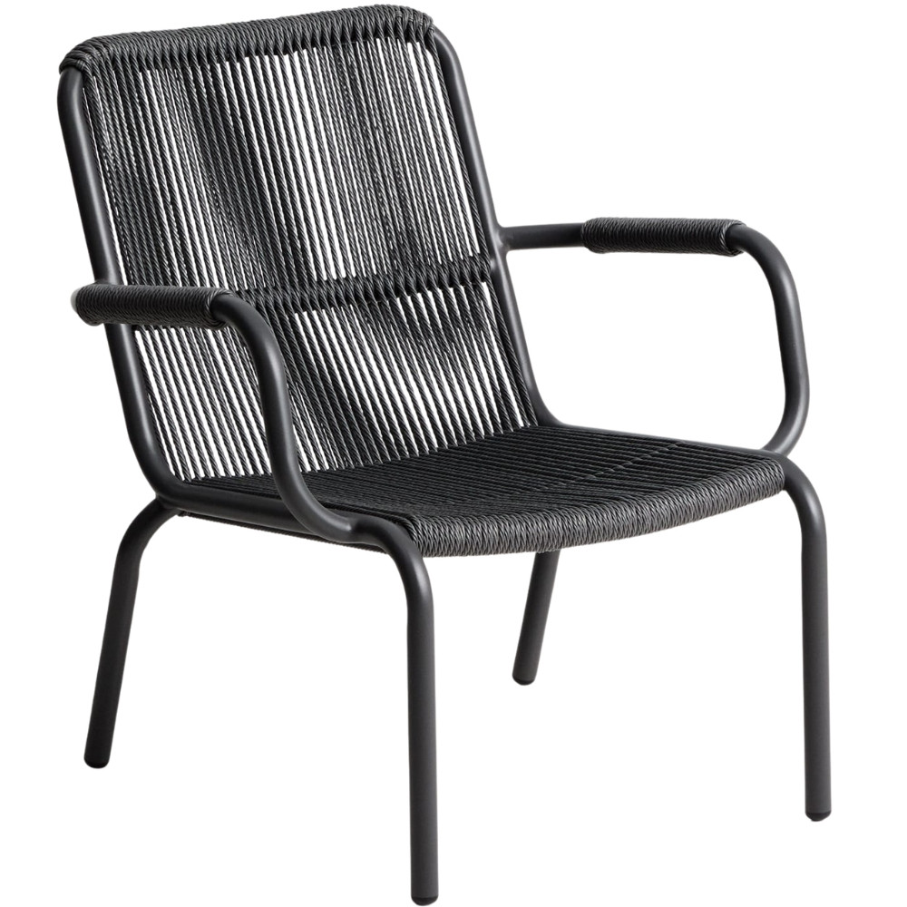 Kave Home Šedé kovové zahradní křeslo Salis s výpletem