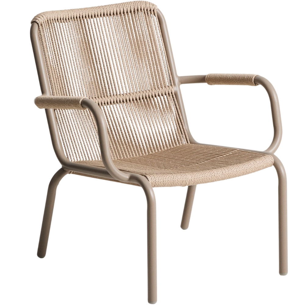 Kave Home Béžové kovové zahradní křeslo Salis s výpletem