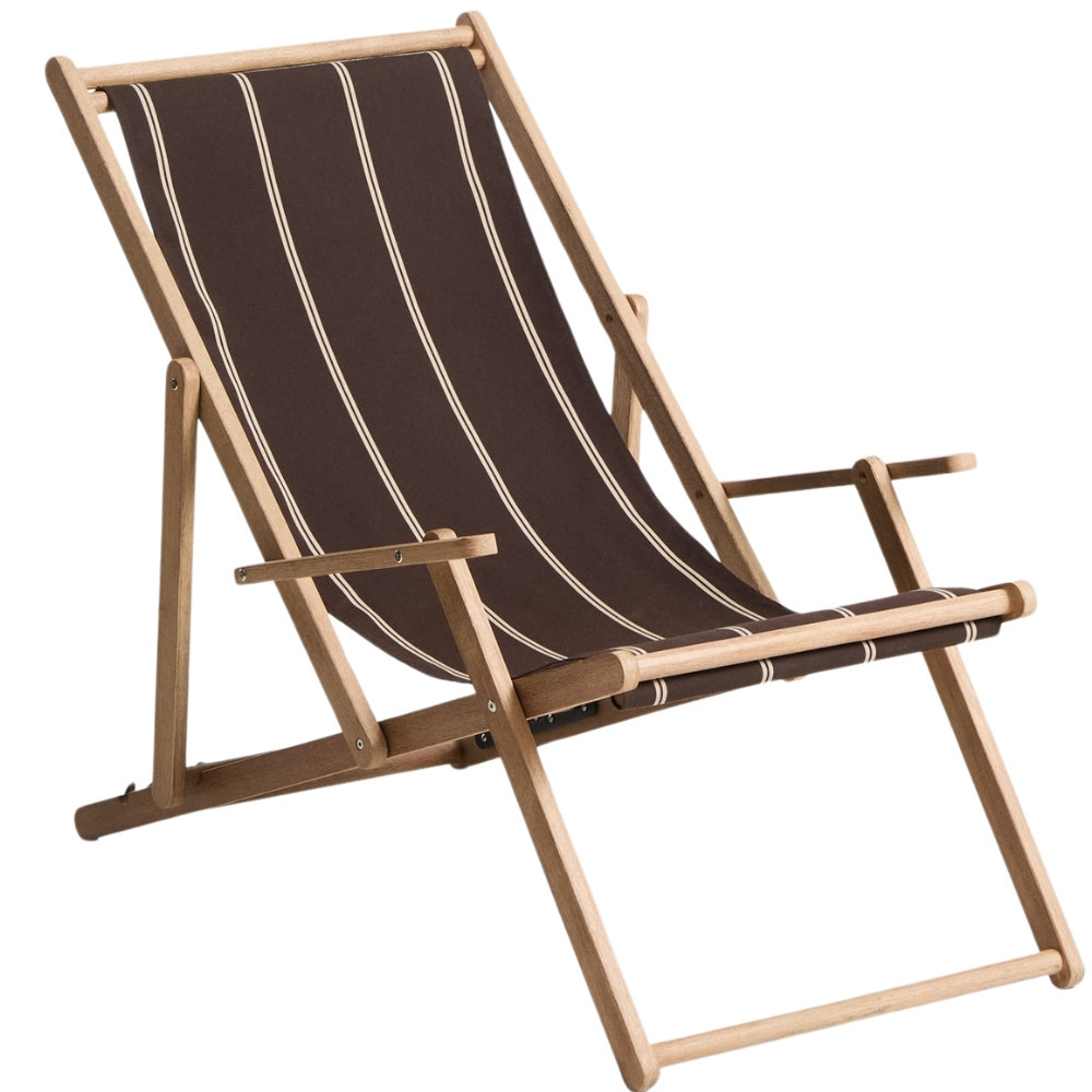 Kave Home Hnědo-béžové zahradní skládací lehátko Vilara