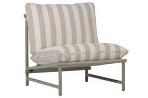 WOOOD Béžové hliníkové zahradní křeslo Elvo s pruhovanými polštáři