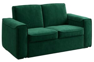 Mesonica Zelená sametová rozkládací pohovka Muno 152 cm