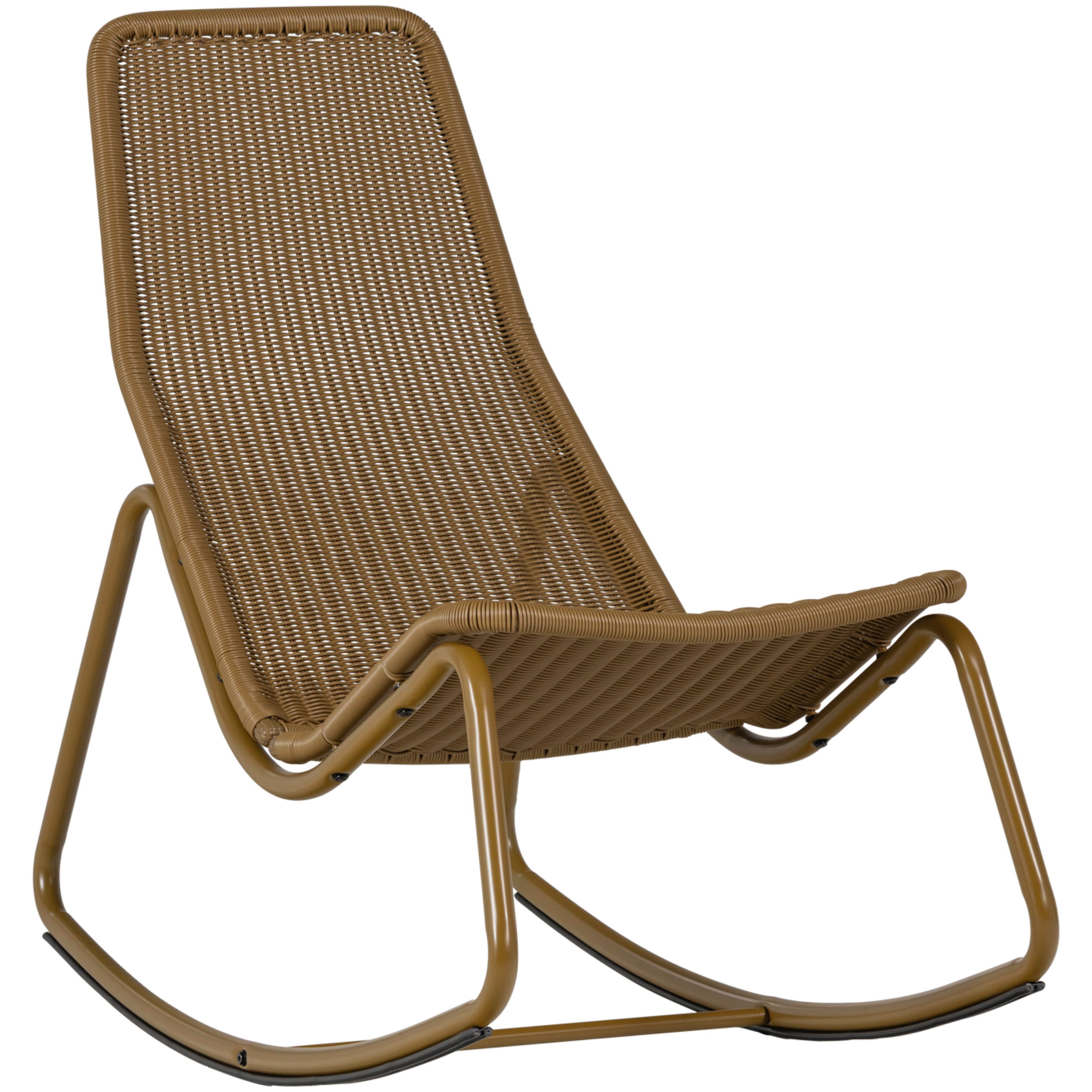 WOOOD Hnědožluté zahradní houpací křeslo Tom