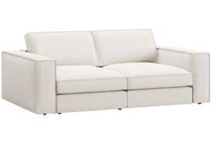 Micadoni Bílá trojmístná pohovka Pola 236 cm