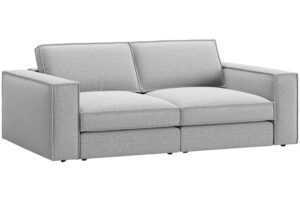 Micadoni Světle šedá trojmístná pohovka Pola 236 cm