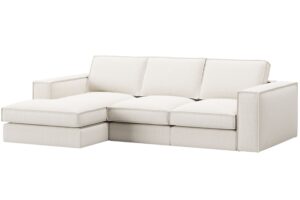 Micadoni Bílá rohová pohovka Pola 284 cm