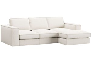 Micadoni Bílá rohová pohovka Pola 284 cm