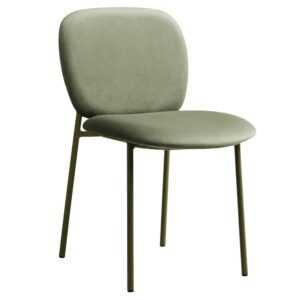 Micadoni Zelená sametová jídelní židle Caroline