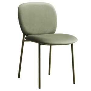 Micadoni Zelená sametová jídelní židle Caroline