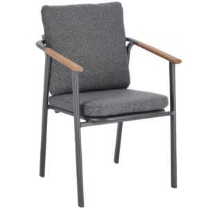 Bizzotto Šedá čalouněná zahradní židle Leonida