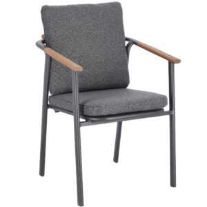 Bizzotto Šedá čalouněná zahradní židle Leonida