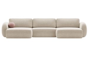 Maison Heritage Tmavě béžová rozkládací pohovka Kora 362 cm