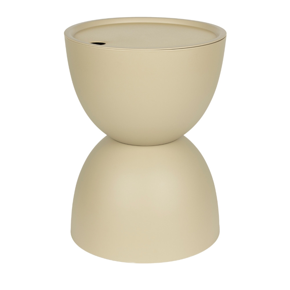 White Label Béžový plastový zahradní stolek MARA 34 cm