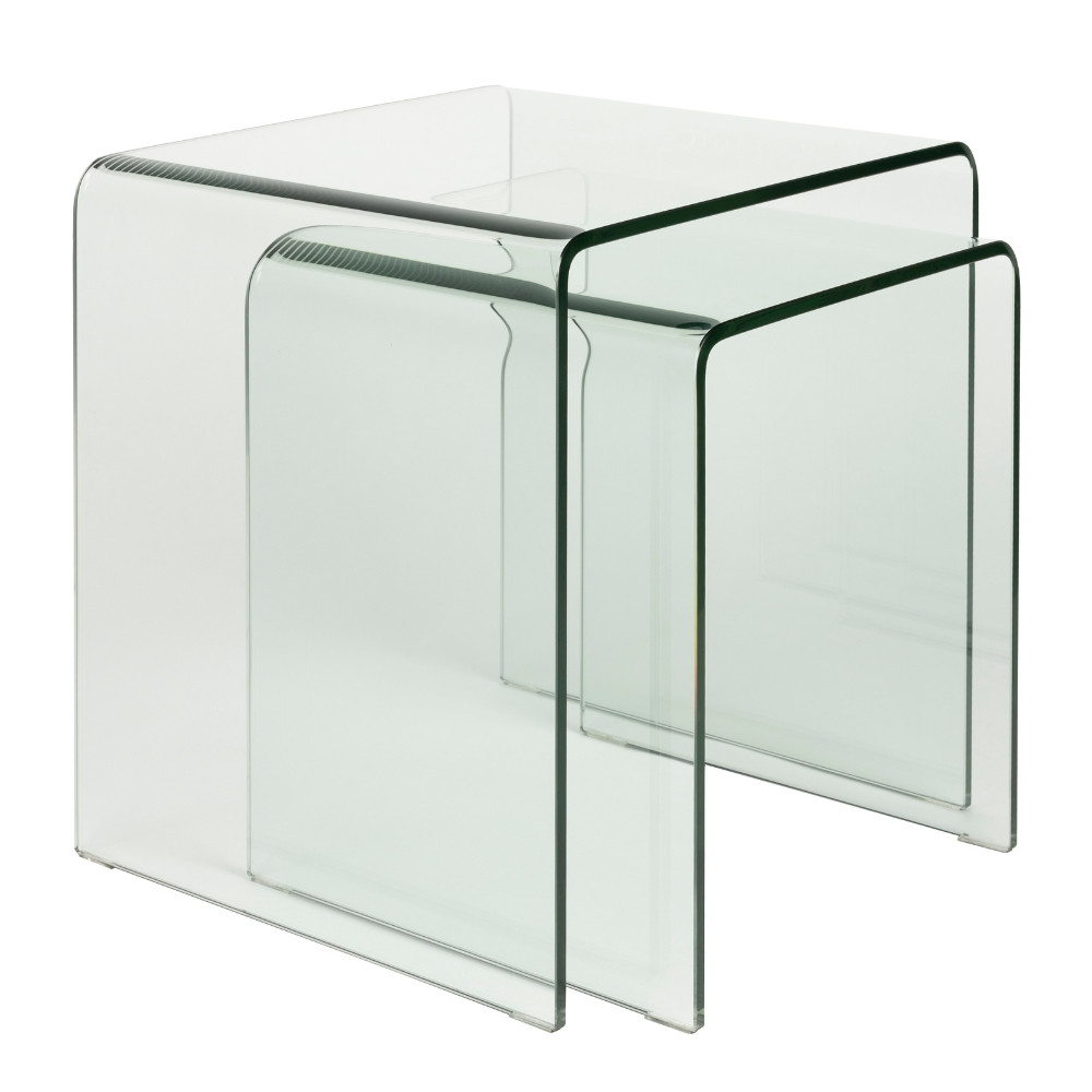 Dutchbone Set dvou skleněných odkládacích stolků VETRO 45 x 40 cm