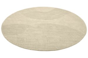 Bolia Krémově bílý vlněný kulatý koberec Zen 250 cm