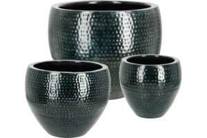 Bizzotto Set tří kovových zahradních květináčů Nirad Ø39/53/70 cm