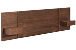 Kave Home Ořechové čelo k posteli Norlen 180 x 200 cm s nočními stolky