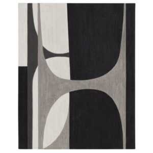 Kave Home Černobílý abstraktní obraz Onure 100 x 80 cm