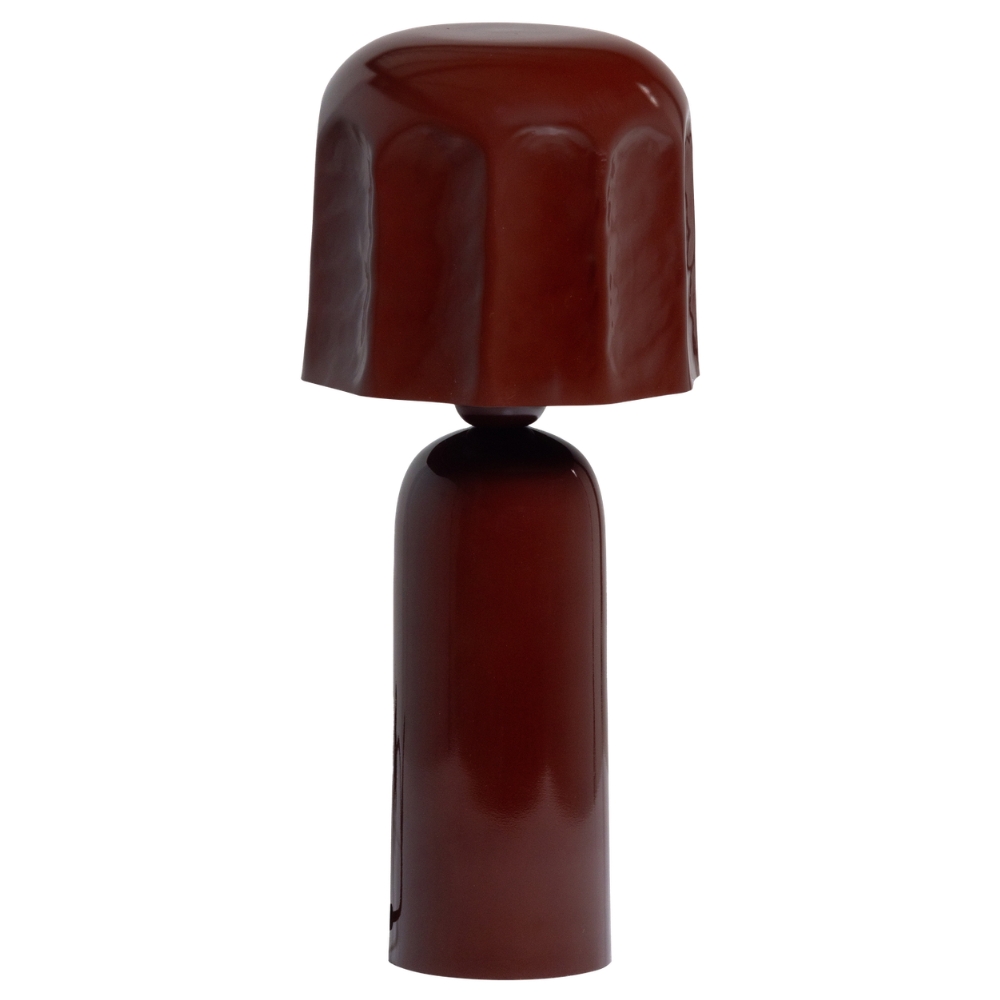 WOOOD Červená kovová stolní lampa Lumira