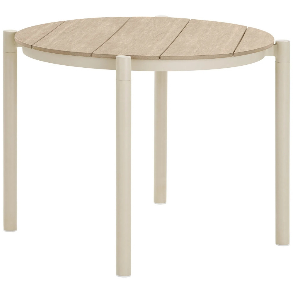Nordic Living Béžový plastový zahradní stůl Ela ø 90 cm