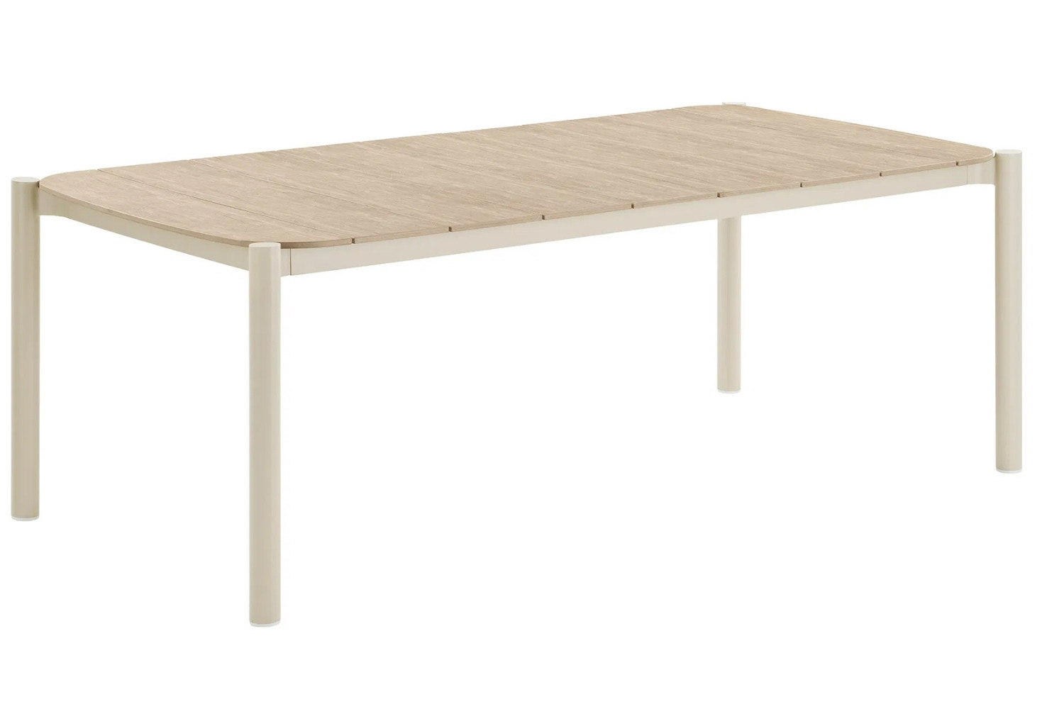 Nordic Living Béžový plastový zahradní stůl Ela 200 x 100 cm