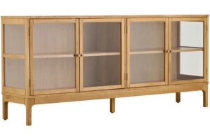 Nordic Living Dubová vitrína Zamma 80 x 180 cm