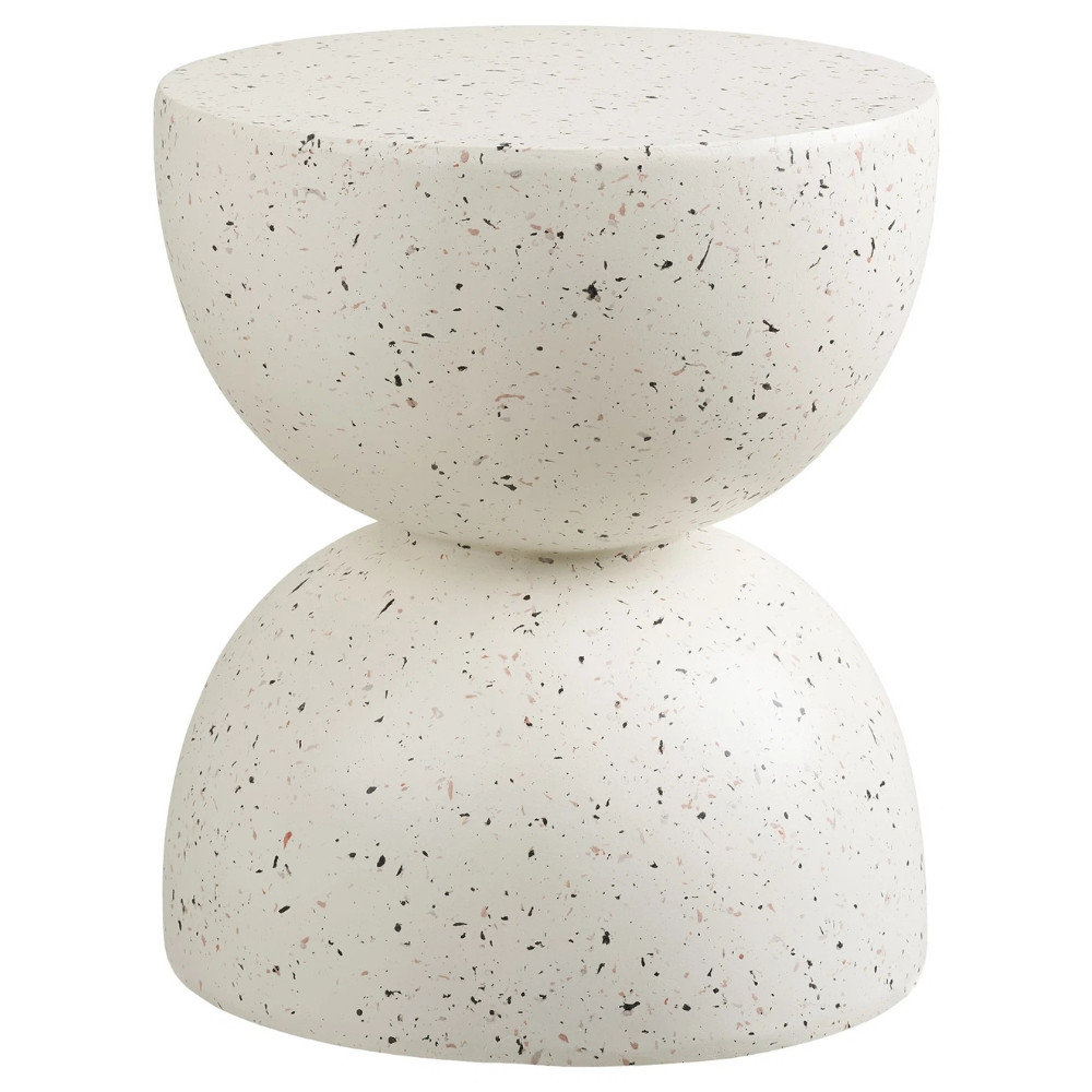 Nordic Living Bílý cementový zahradní stolek Boni 40 cm
