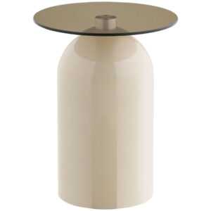 Nordic Living Béžový skleněný odkládací stolek Avello 40 cm