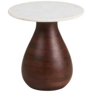 Nordic Living Bílý mramorový odkládací stolek Heidi 40 cm