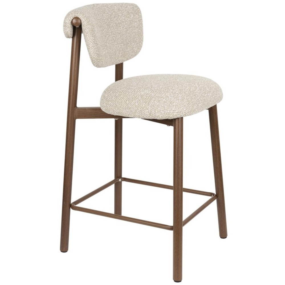 White Label Béžová čalouněná barová židle LEE 66 cm
