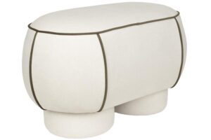 White Label Bílá čalouněná lavice MARINA 78 cm