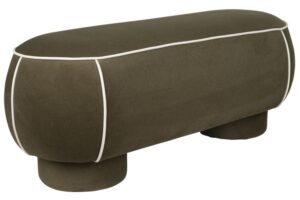White Label Zelená čalouněná lavice MARINA 121 cm