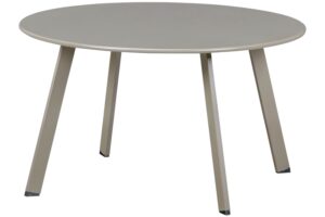 WOOOD Béžovošedý kovový zahradní stolek Fer ø 70 cm