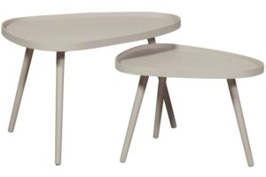 WOOOD Set dvou béžových odkládacích stolků Nissa 55 x 40/71 x 52 cm