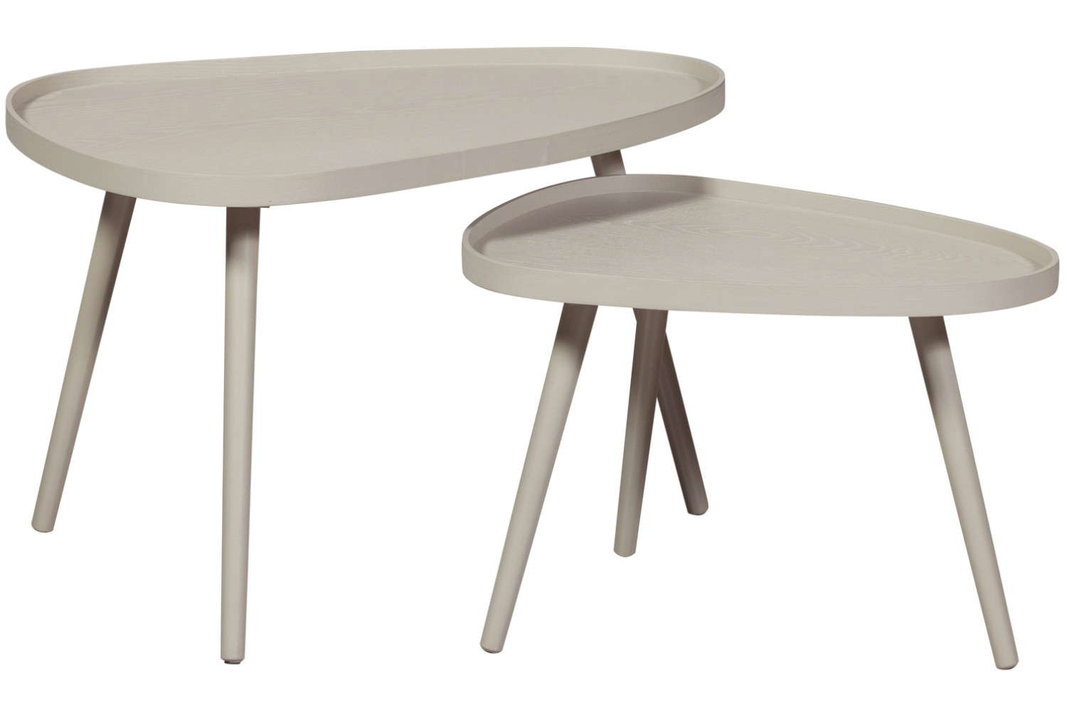 WOOOD Set dvou béžových odkládacích stolků Nissa 55 x 40/71 x 52 cm