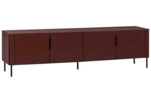 WOOOD Červený dřevěný TV stolek Gunnar 200 x 44 cm