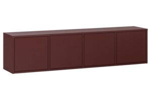 WOOOD Červený dřevěný TV stolek Merel 200 x 39 cm