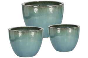 Bizzotto Set tří modrých zahradních květináčů Quang Ø28/37/46 cm
