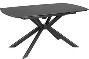 Bizzotto Černý zahradní rozkládací stůl Janika 160/240 x 90 cm s keramickou deskou