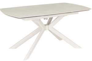 Bizzotto Krémový zahradní rozkládací stůl Janika 160/240 x 90 cm s keramickou deskou