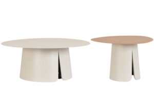 Bizzotto Krémový set dvou zahradních stolků Hayden 60/90 cm