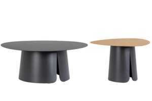 Bizzotto Tmavě šedý set dvou zahradních stolků Hayden 60/90 cm