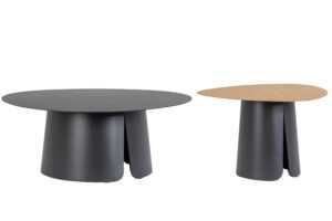 Bizzotto Tmavě šedý set dvou zahradních stolků Hayden 60/90 cm