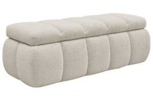 Bobochic Paris Béžová bouclé lavice Denali 144 cm s úložným prostorem