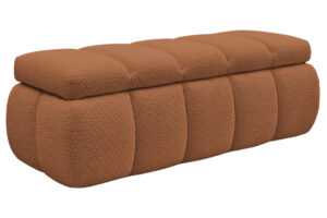 Bobochic Paris Terakotově oranžová bouclé lavice Denali 144 cm s úložným prostorem