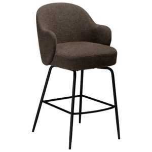 ​​​​​Dan-Form Tmavě hnědá bouclé otočná barová židle Bae 70 cm