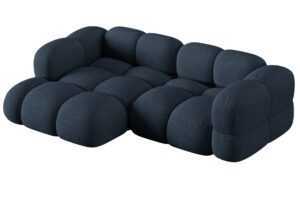 Cosmopolitan Design Tmavě modrá rohová pohovka Loretto 250 cm