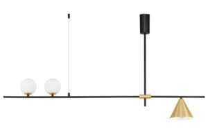 Nova Luce Černé kovové závěsné LED světlo Sway 123 cm