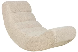 Béžové bouclé houpací křeslo Quax Banana